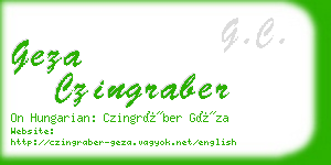 geza czingraber business card